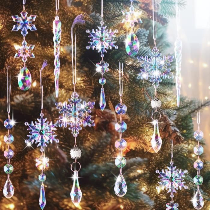 Décoration de Noël Cristal Ornements de Sapin de Noël Acrylique