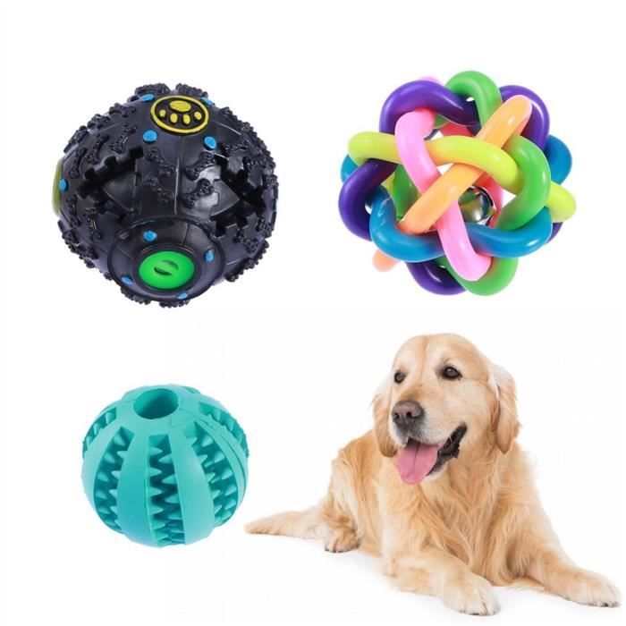 3pc Caoutchouc Souple Balle Colorée Chien Jouet à Mâcher Jouet Morsure Résistance Forte Dent Molaire Nettoyage Jouet Pour Animaux