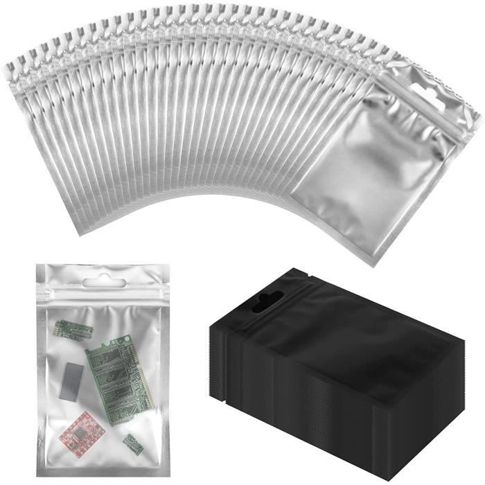 100 Sachets Anti-odeur Refermables Mylar - 19.5x12cm - Conservation Alimentaire étanche
