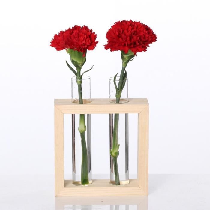 Tube à essai de vase à fleurs articulé, 8pcs tubes à essai Vases à fleurs  Support d'affichage de plantes, centres de table Vase avec brosse tw