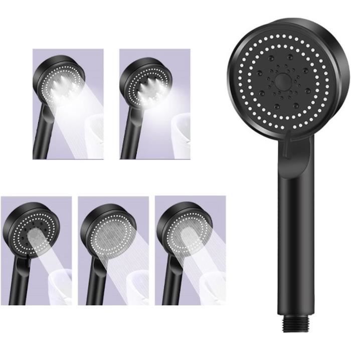 Pommeau De Douche Haute Pression SREWOHS PRO - 5 Jets, économie D'eau 40%, Buse Anti-calcaire - Pour Salle De Bain, Nettoyage