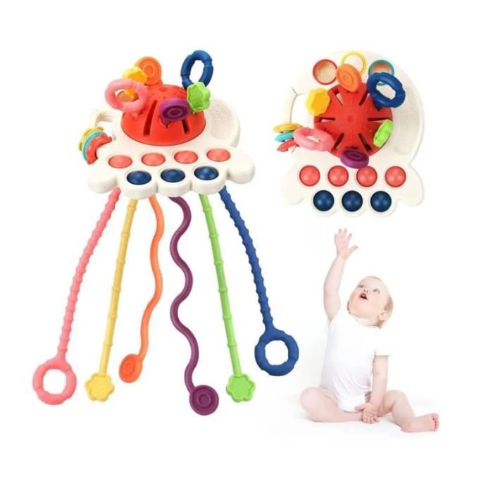Jouets Pour Bébés Jouets Sensoriels Montessori, 3 En 1 Octopus