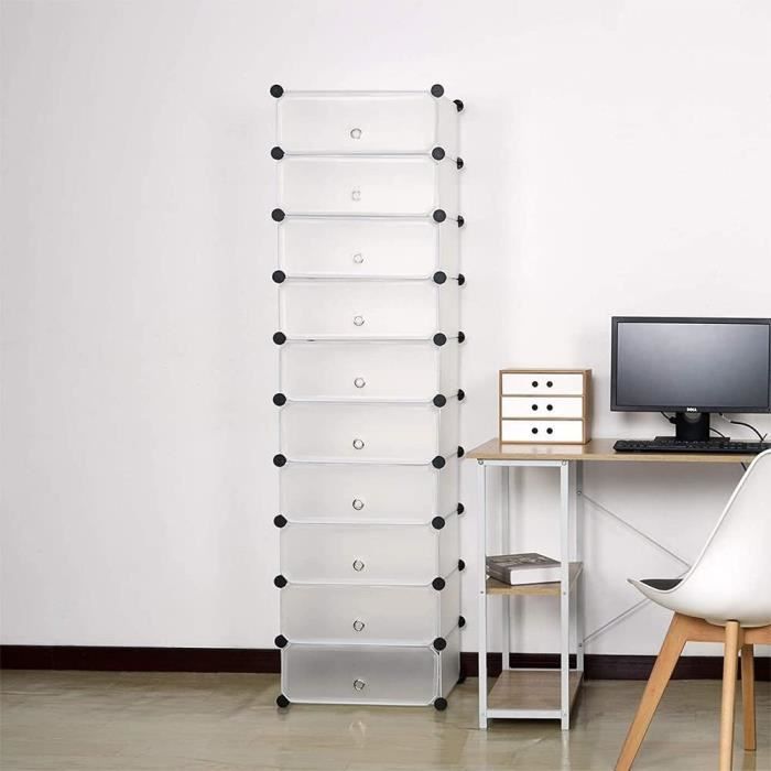 Étagère à Chaussures Terry Harmony Box – Modulable, Plastique Blanc, 51 X 19 X 39 Cm – Rangement Pratique
