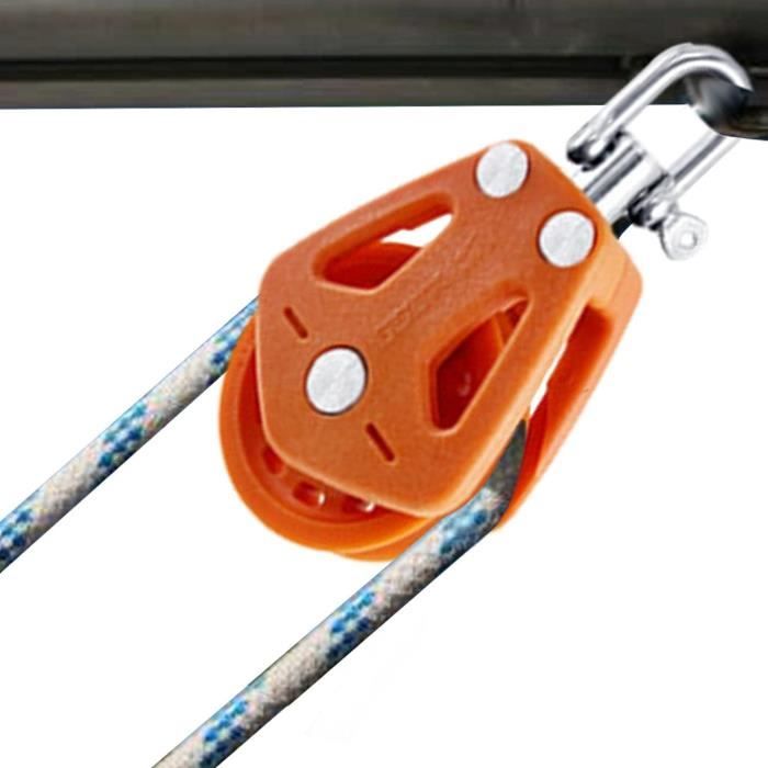Poulie à Corde Rotative 360° Charge 460 Kg - Acier Inox 316 Marine Et Pilates - Diamètre Corde <10mm