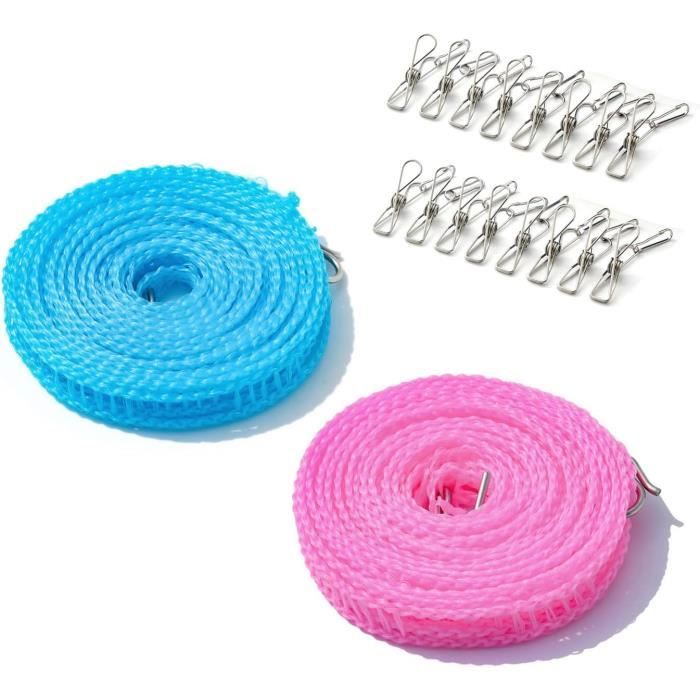 Corde Linge portatives et rglables avec 12 Pinces 18m pour Voyage Corde Linge portatives et rglables avec 12 Pinces 18m pour Voyage