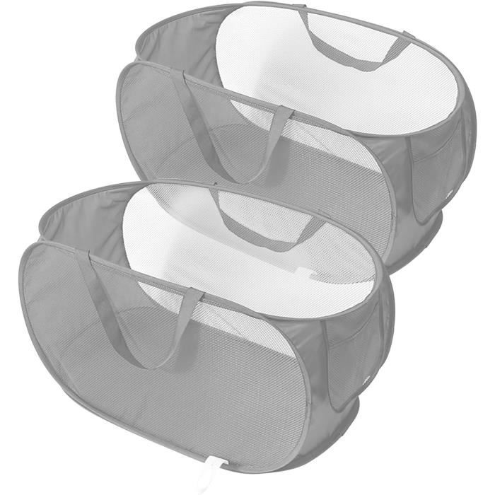 KtbeYTi 2 Pièces Corbeille à Linge Pliables Respirant Pop Up