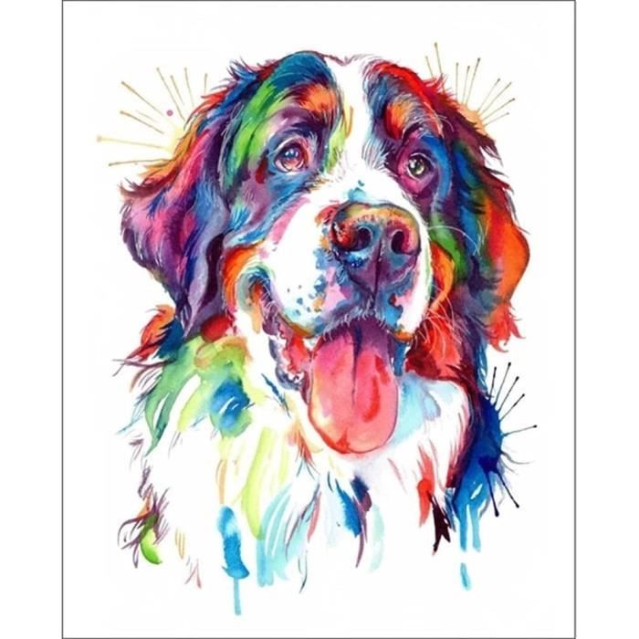 5D Diamond Painting,Kit Peinture Diamant DIY, Chien De Berger Australien 90x130cm Broderie Diamant Kit Complet,plein Point De Croix Artisanal Sur Tissu En Toile Idéal Pour Décoration Murale