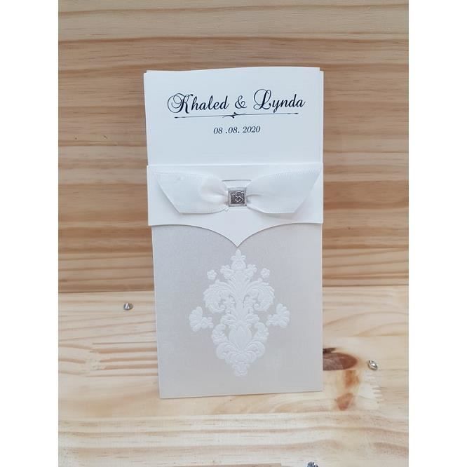Faire Part Mariage Pochette Carre Effet Kraft Satisfait Ou