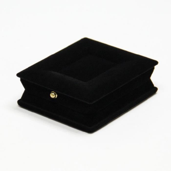 Velours Collier Stockage Cadeau Anneau Boîte Bijoux Foncé