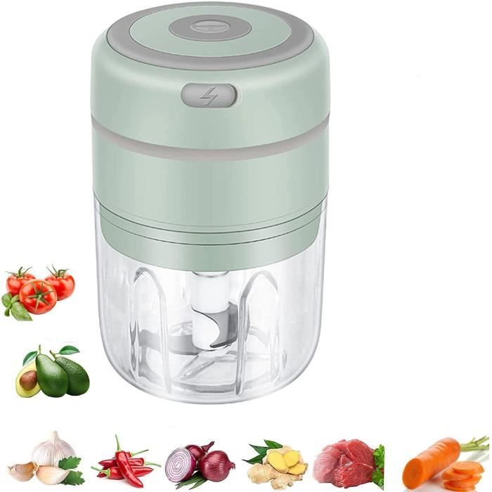 Hachoir Électrique - ZGEER - Mini Hachoir - 250ml - Sans fil - Chargement USB - Vert - Zgeer
