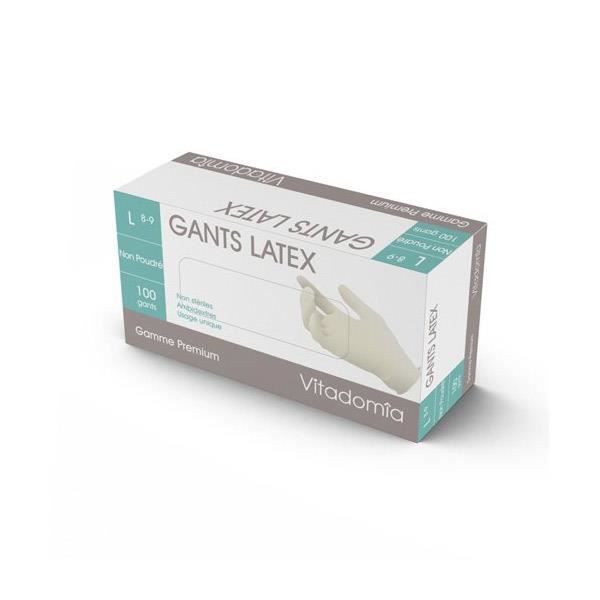 Unigloves Unicare Gants Jetables Latex - Boîte De 100 Gants Taille M - Légèrement Poudrés - Pour Nettoyage, Alimentaire