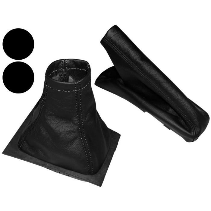 AERZETIX Soufflet de Levier Vitesse Frein /à Main en Cuir v/éritable Couture Noire
