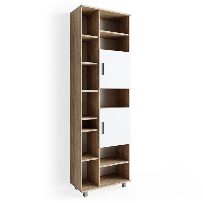 vicco meuble de salle de bain ilias 190 x 60 cm blanc sonoma - étagère haute armoire étagère de salle de bain