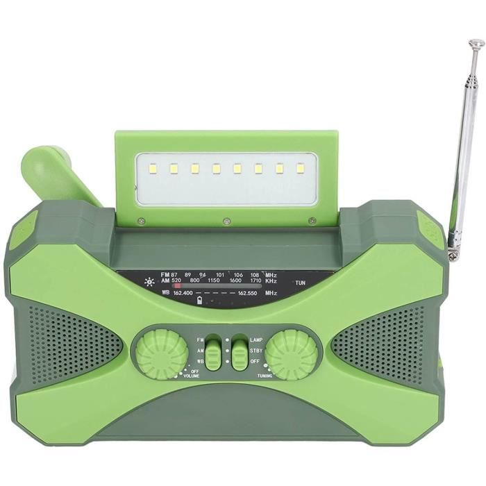 Radio météo d'urgence, radio d'alerte météo AMFM NOAA 8 000 mAh, radio