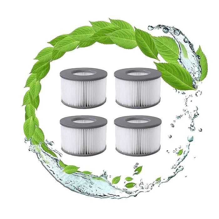 FFyan Lot De 4 Cartouches Filtre Type A Pour Piscine Intex - Compatible 28604 28638 28636 - Filtration Puissante Anti-Poils