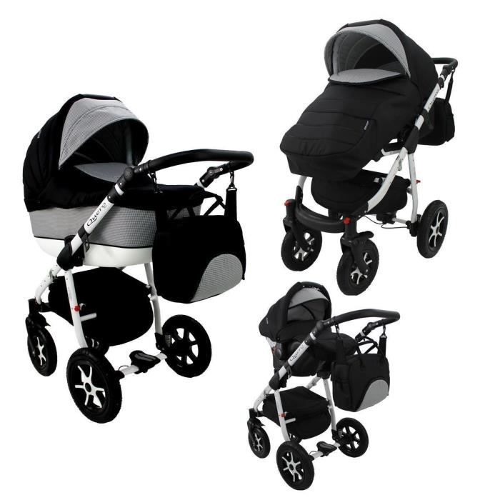 Poussette black and white isofix new arrivals