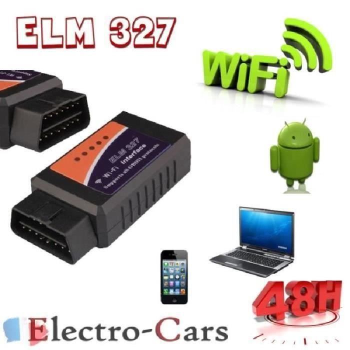 INTERFACE DIAGNOSTIQUE AUTOMOBILE ELM327 WIFI MULTIMARQUES OBD2