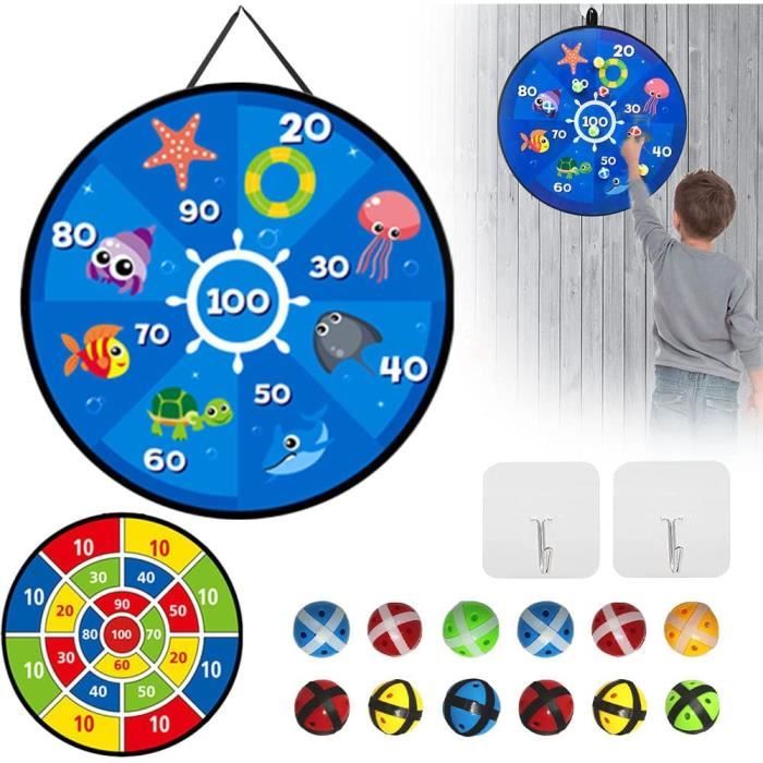Jeu De Fléchettes Dinosaure Pour Enfants - 12 Balles Collantes, Cible Velcro 45x73 Cm - Sécurisé, Pour 3-9 Ans - Cadeau Anniversaire, Noël