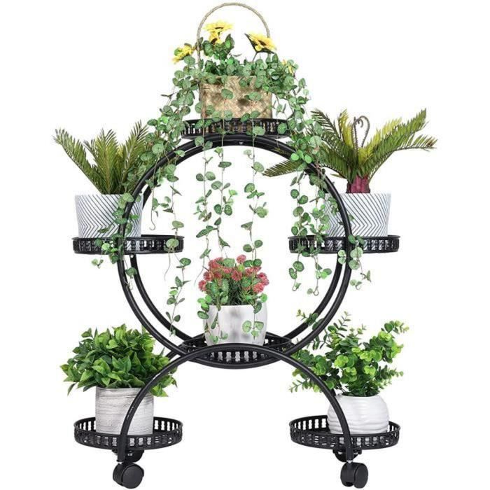 Etagere Plante Interieur Exterieur en Metal Pour Pot de Fleurs Orchidee ...