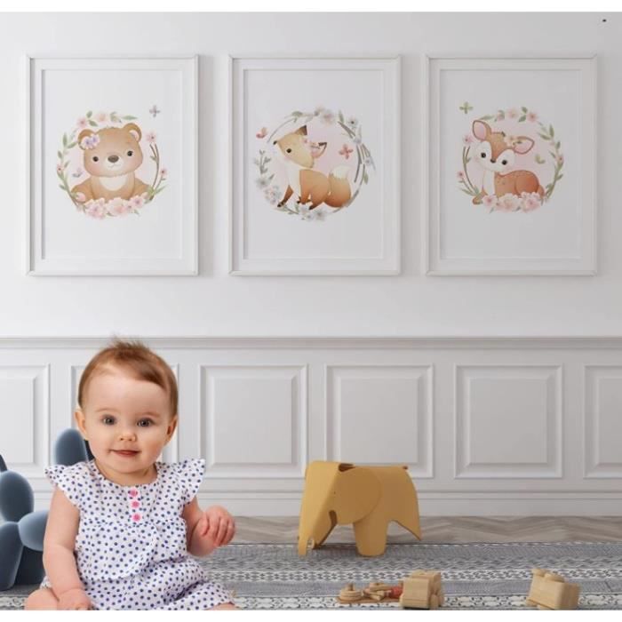 Triptyque affiches renard, Décoration chambre bébé/enfant