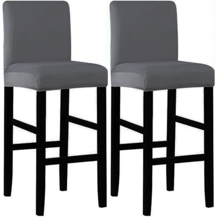 Housses De Chaise De Bar ELYSYSRL En Velours Extensible - 4 Pièces Avec Dossier - Lavable Machine - #6