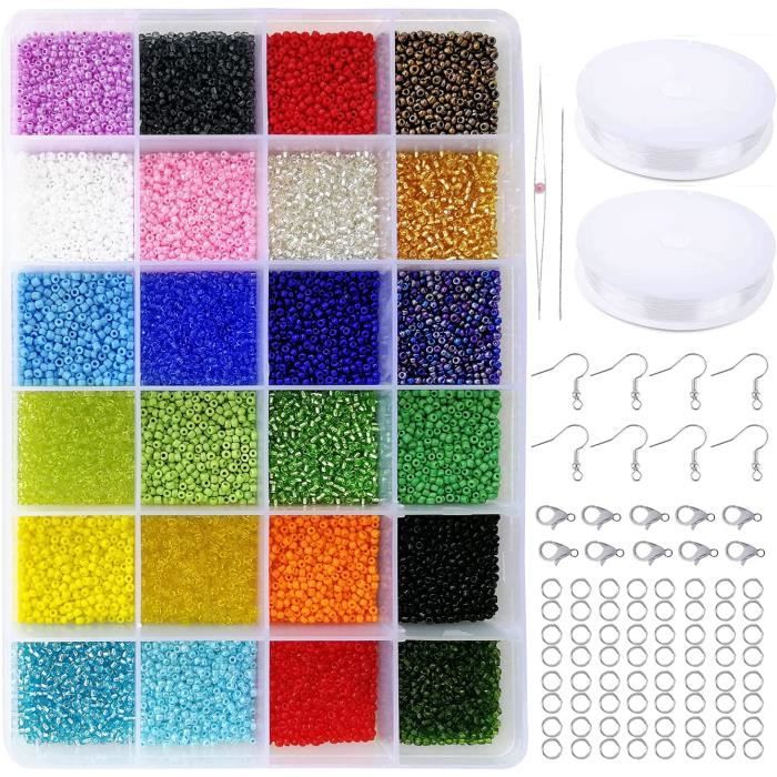 4200PCS Kit Bijoux Création - 20 couleurs de perles, pour boucles d'oreilles, bracelets, collier comme cadeaux des amis enfants - Beaux-Arts et Loisirs créatifs 4200PCS Kit Bijoux Création - 20 couleurs de perles, pour boucles d'oreilles, bracelets, collier comme cadeaux des amis enfants - Beaux-Arts et Loisirs créatifs