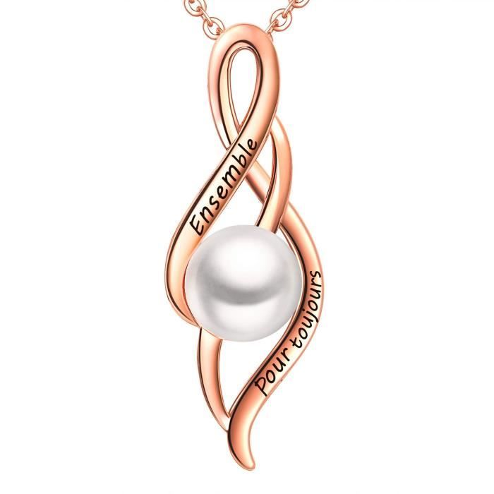 LOVORDS Collier Femme Grav/é en Argent 925//1000 Pendentif Infini et C/œur Cadeau Maman Amoureux Romantique pour Ell
