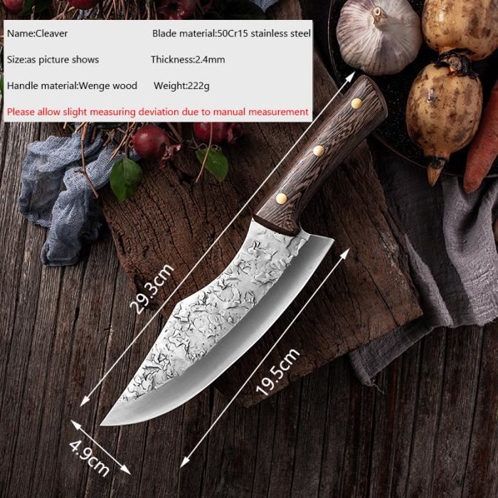 Couteau japonais forgé à désosser, ustensile de cuisine en acier fait à la  main, Chef tranchage utilitaire Sa - Cdiscount Maison