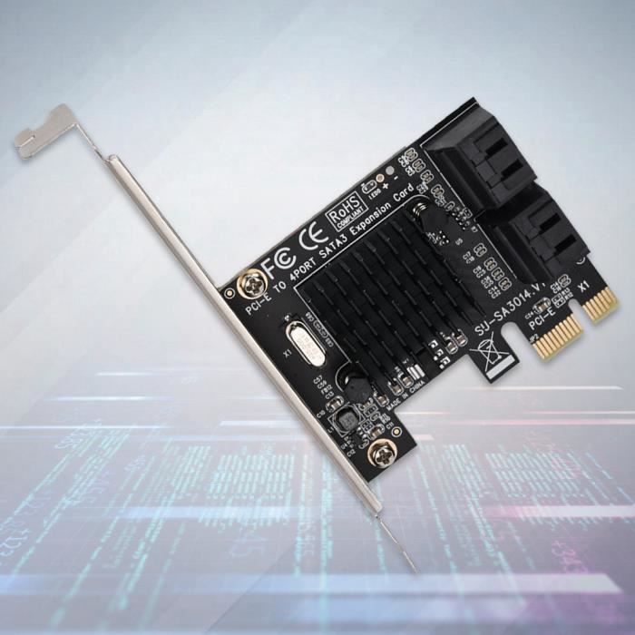Carte D'Extension PCI-E Vers SATA III 6Gbps - 2 Ports BEYIMEI - Compatible Windows & Linux