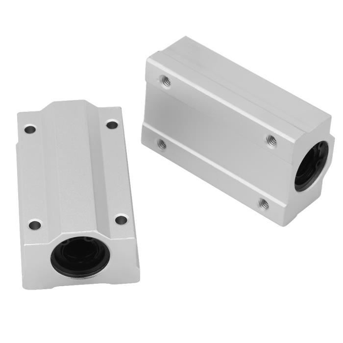 TOPINCN 2Pcs Glissières à Roulement à Billes Mouvement Linéaire CNC SCS12LUU En Aluminium Remplacement De Bloc De Roulement 12mm Diamètre Intérieur Pour Imprimante 3D