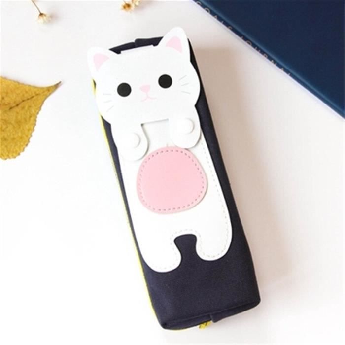 Trousse École 2-en-1 En Silicone Kawaii - Étui à Crayons Rétractable - Grande Capacité - Pour Bureau, École