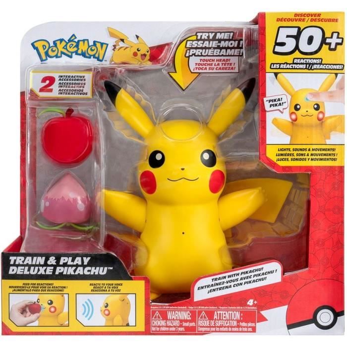 Figurine miniature - BANDAI - Pokémon Pikachu interactif et ses accessoires - Jouet avec lumières, s