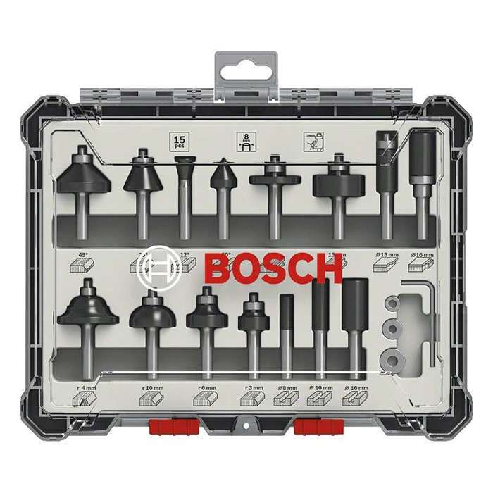 BOSCH Coffret fraises mixtes 15 pièces - vue 3