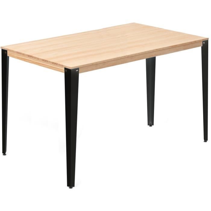 table mange debout lunds - box furniture - 160x80x110cm - noir-naturel