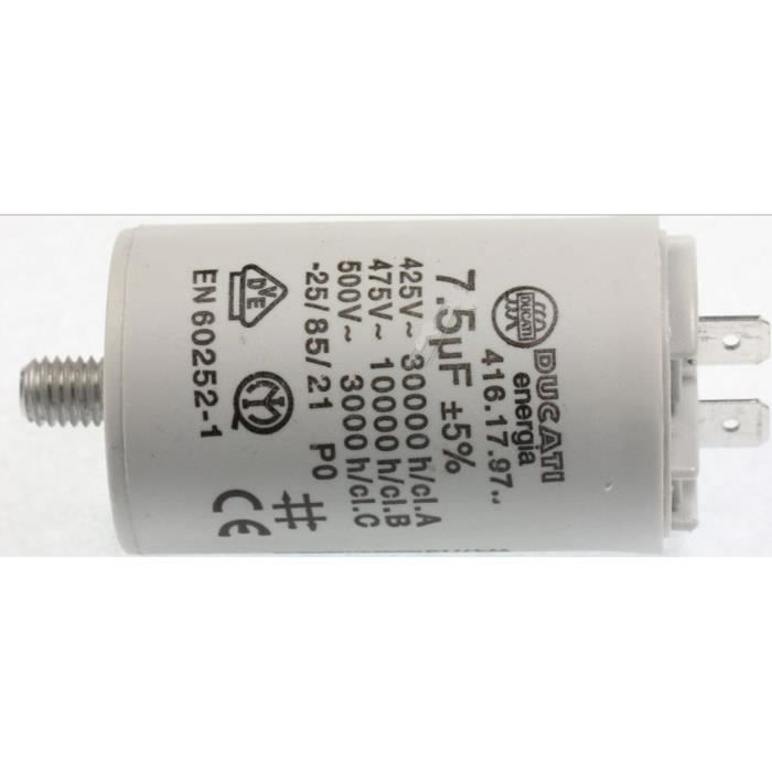 Condensateur 7 Mf 450 V Pour Seche Linge Candy