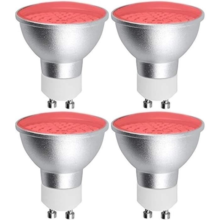 Ampoule Led Gu10 Couleur Rouge 5W, Mr16 Lampe Led Rouge Non Dimmable