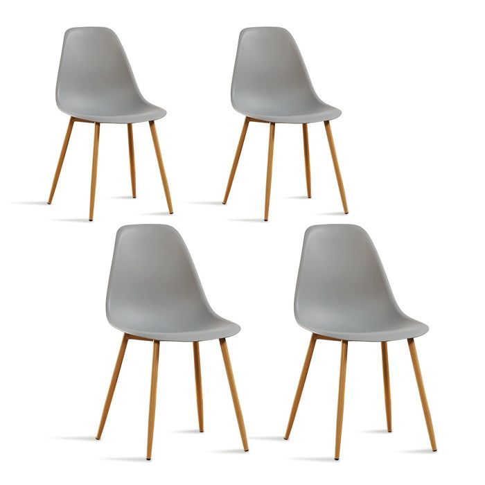 Lot de 4 chaises scandinaves grises - Ela - DESIGNETSAMAISON Lot de 4 chaises scandinaves grises - Ela - DESIGNETSAMAISON