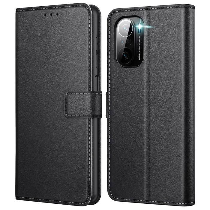 Coque pour Xiaomi 11i - Effet Cuir Noir - Anti Choc - Protection Renforcée - Portefeuille - Mixte