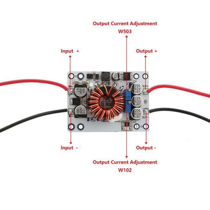 Module Abaisseur-tension DC 10A 180W Oumefar - 10.5-70V Vers 2.5-58V Réglable - Pour Pilote LED, Charge Batterie, Alimentation Véhicule - 4