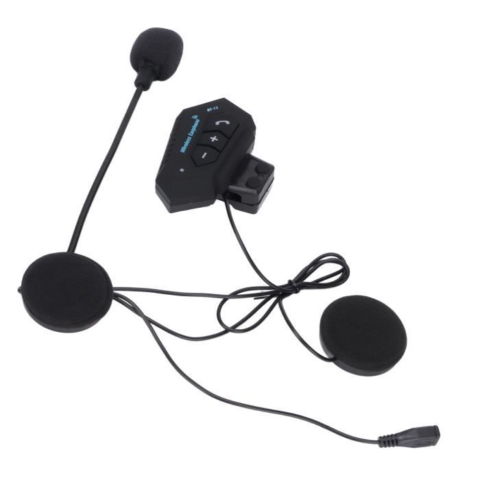 Écouteurs Bluetooth 5.3 Pour Casque Moto - Étanche, Sans Fil, Avec Micro - Noir - Neuf