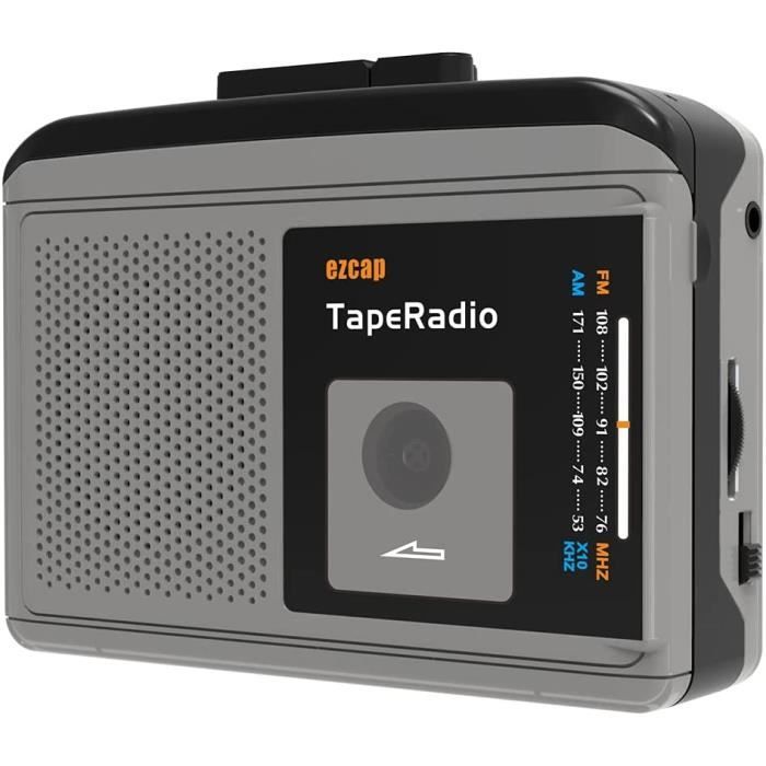 Lecteur de Cassettes Portable Walkman avec Radio AM/FM, Sortie Audio 3.5mm, Baladeur pour Ecouter Vos Programmes Radio Préférés