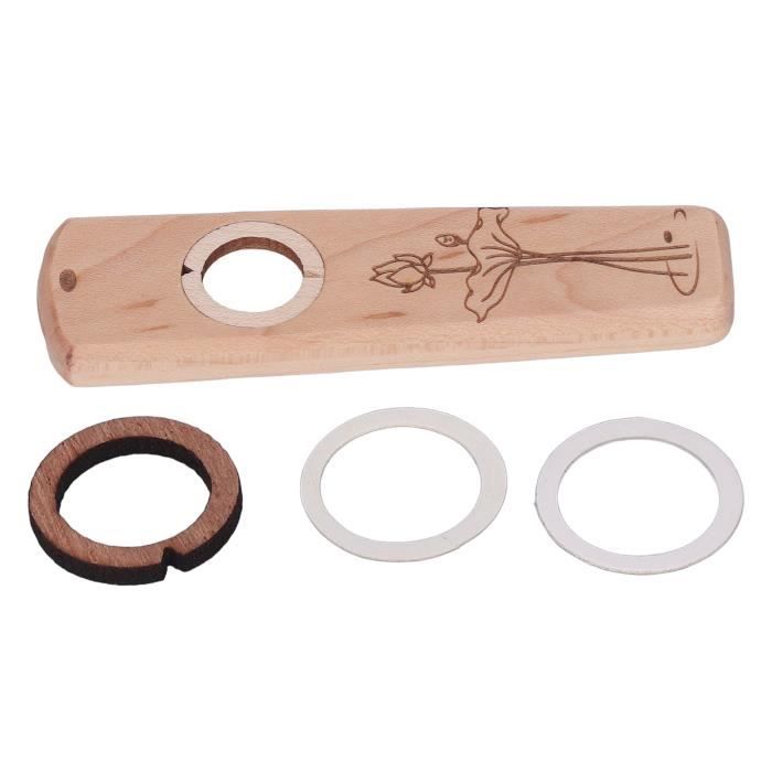 Kazoo En Bois Avec 3 Diaphragmes - Instrument à Vent, Design à Double Trou, Portable, Avec Boîte De Rangement