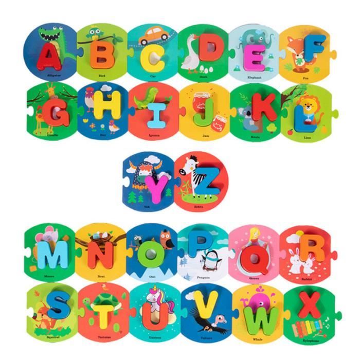 Ainiv Labyrinthe Magnétique Des Lettres – Tableau En Bois Avec 26 Lettres Et 20 Cartes Mots CVC – Jouet Montessori Dès 3 Ans