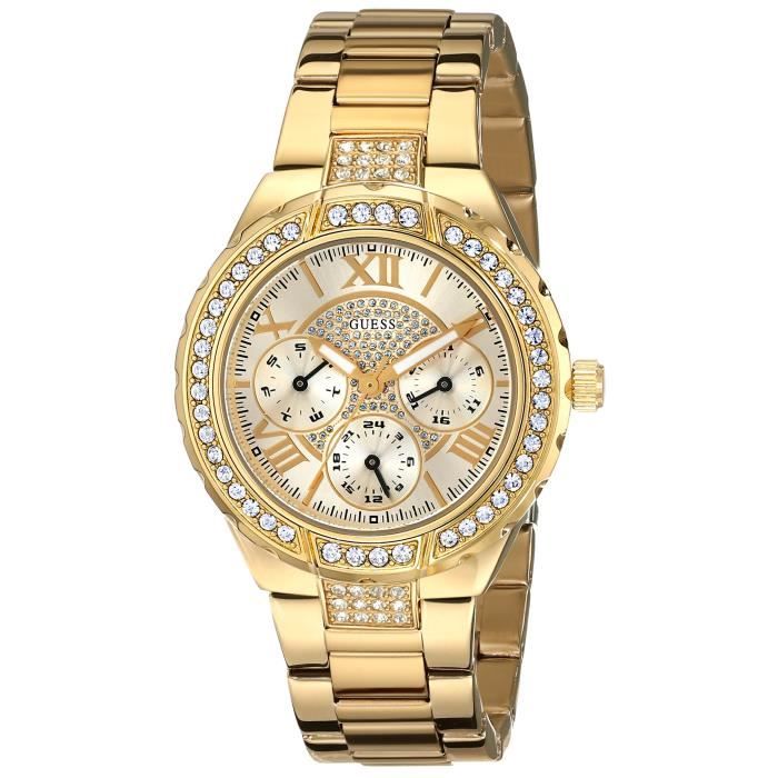 GUESS u0111l2 mousseux salut énergétique de taille moyenne dorée montre des  femmes JO5LA , - Achat/vente montre Jaune - Cdiscount