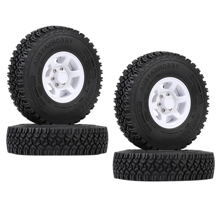 Jeu De 4 Roues Et Pneus RC 1/8 – Hex 17 Mm, Tout-Terrain, Crampons Larges, Jantes Noires, 118×41 Mm