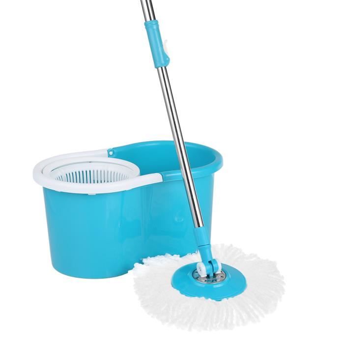 OSE - Balai serpillière Microfibre avec Seau essoreur Bleu Double bac Bleu