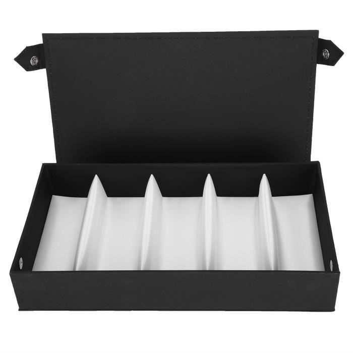 Boîte à Bijoux En Cuir Pour 6 Montres Et 3 Lunettes - Rangement Luxe Avec Verre Transparent - Noir