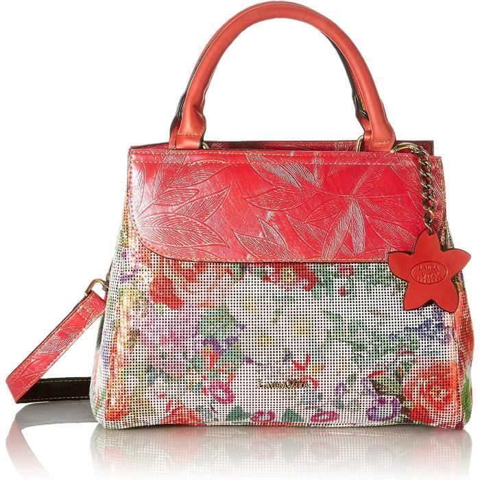 Sac Bandoulière Femme écologique En Jute – Motif Fleurs, Petit Format, Passeport
