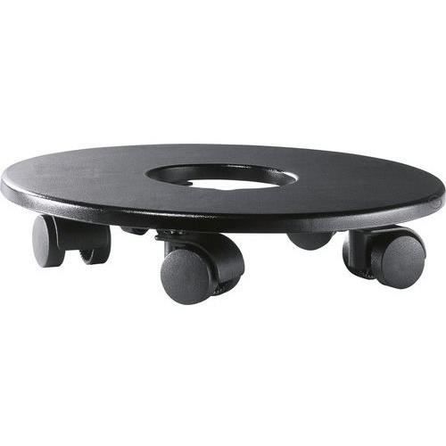 Support à roulettes - LECHUZA - Quadro 50 - Acier inoxydable - Rond - Noir