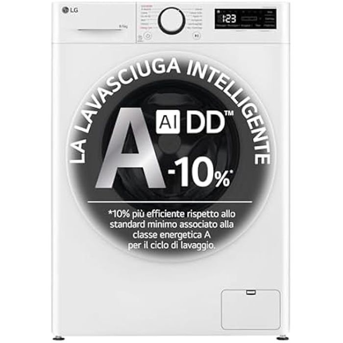 LG Lave-linge séchant slim 8/5 kg AI DD D2R3S08NSWW - 1200 tr/min Vapeur Blanc - Lg
